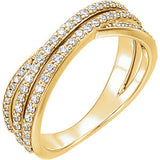 14K White 5/8 CTW Diamond Criss Cross Ring