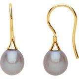 14K White Freshwater Cultured Pearl Earrings