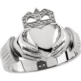 10K Yellow 15x11mm Men's Claddagh Ring