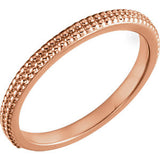 14K White Stackable Bead Ring