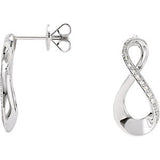 14K White .08 CTW Diamond Infinity-Inspired Earrings