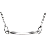 Sterling Silver Tiny Posh Bar 16-18" Necklace