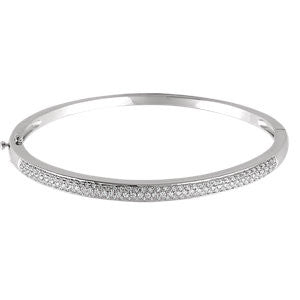 14K White 1 CTW Diamond Pave' Bracelet