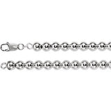 Sterling Silver 8mm Hollow Bead 7" Chain