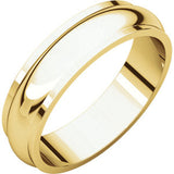 14K Yellow 7mm Half Round Edge Band