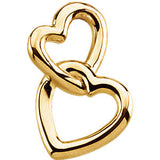 18K Yellow Double Heart Pendant