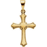 14K White 15x11mm Cross Pendant