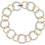 14K White & Yellow 3-4 CTW Diamond Link Bracelet