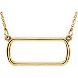 14K Yellow Soft Rectangle 16" Necklace