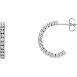 14K Rose 1/2 CTW Diamond Hoop Earrings