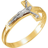 Two-Tone Crucifix Ring