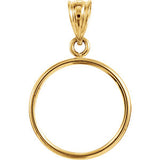 14K Yellow 15x.76mm Tab Back Coin Frame Pendant for U.S. $1.00 Type 3