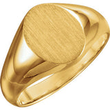 14K Yellow 12x10mm Oval Signet Ring