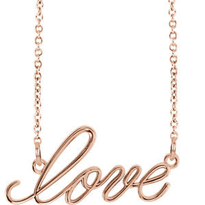 14K Rose "Love" 16.35" Necklace