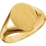 14K Yellow 12x10mm Oval Signet Ring