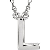 14K Yellow Letter "J" Block Initial 16" Necklace