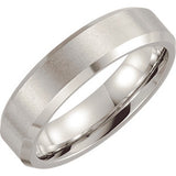 Cobalt 6mm Satin Finish Beveled Band Size 10