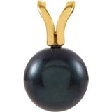 14K Yellow 6mm Black Akoya Pearl Pendant