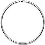 Sterling Silver 7.25mm Domed Omega 16" Chain