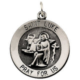 14K Yellow 18mm Round St. Luke Medal