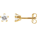 14K Yellow Youth Cubic Zirconia Star Earrings