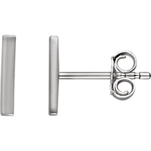 Platinum Vertical Bar Earrings