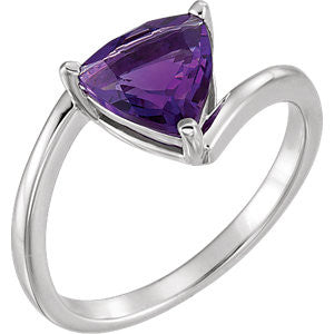 14K White Amethyst Ring