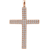 14K Rose 1 CTW Diamond Cross Pendant