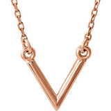 14K White "V" 16.5" Necklace