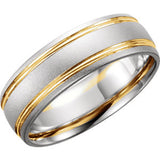 14K White & Yellow 7mm Band Size 8