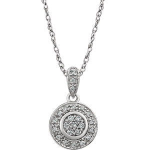 14K White 1-6 CTW Diamond 18" Necklace