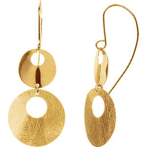 14K Yellow Circle Fashion Earrings