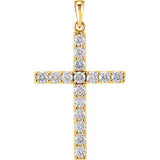 14K Yellow .50 CTW Diamond Cross Pendant