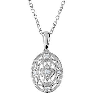 Sterling Silver .05 CTW Diamond 18" Necklace