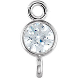 14K White .015 CTW Diamond Micro Bezel Link