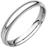 Platinum 7mm Milgrain Comfort Fit Band