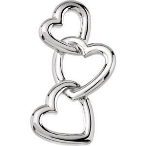 Sterling Silver Linked Hearts Pendant