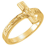 14K Yellow Crucifix Chastity Ring Size 8