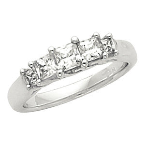 14K White 3-4 CTW Diamond Anniversary Band