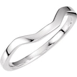 14K White 8x6mm Band