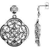 Sterling Silver 1-3 CTW Diamond Filigree Earrings