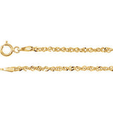 14K White 1.75mm Sparkling Singapore 7.5" Chain