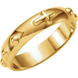 14K White Rosary Ring Size 8