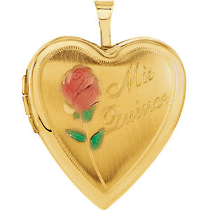 14K Yellow 20.5x19.25mm Mis Quince Heart Locket