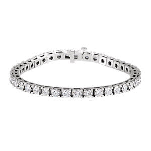 18K White 10 CTW Diamond Line 7.25" Bracelet