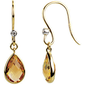 Citrine & Diamond Earrings