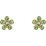 14K Yellow Imitation "July" Youth Birthstone Flower Inverness Piercing Earrings