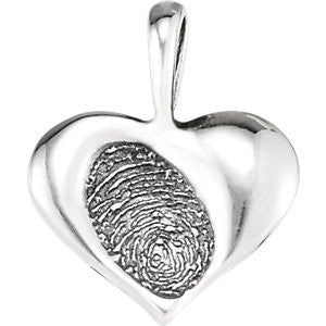 Sterling Silver 15.7x13mm Small Heartprint Pendant