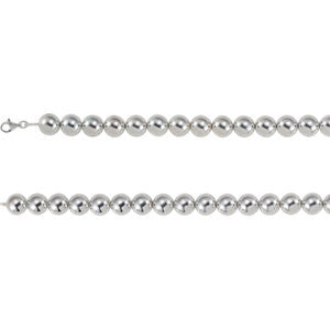 Sterling Silver 16mm Bead 8" Chain