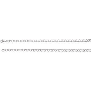 Sterling Silver 6.25mm Link Ring Chain 7" Chain